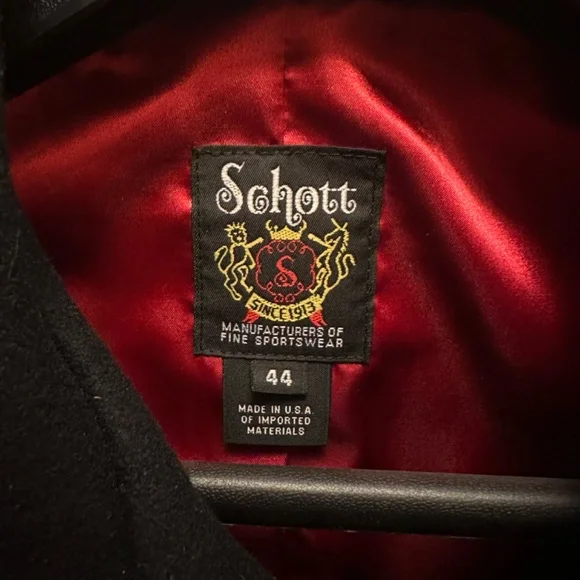 Schmitt NYC 740c Wool Leather Trim Pea Coat - Picture 4 of 6